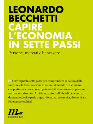 cover image of Capire l'economia in sette passi. Persone, mercati e benessere